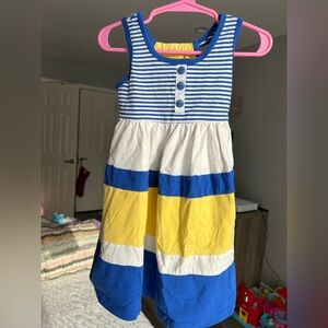 Jona Michelle Blue and Yellow Striped Dress Size 3T GUC